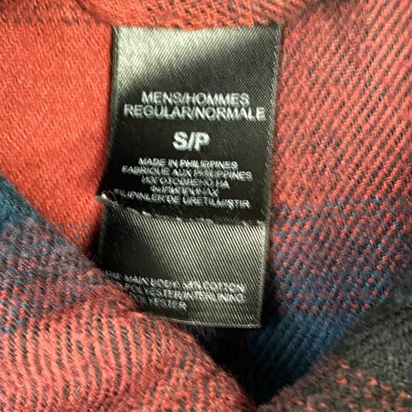 The North Face Flannel Shirt Men's Small Red Blue Black Shadow Plaid Pearl Snap - Picture 7 of 14